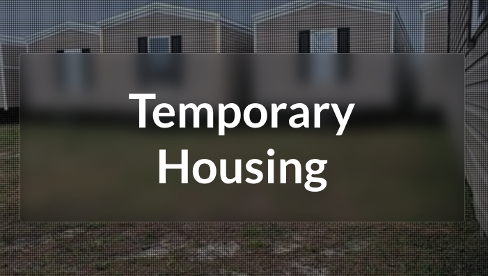 Temporary housing trailers staged for disaster response deployment